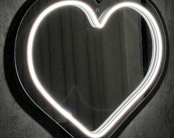 Mirror Heart Neon Sign – Custom led-wandlamp voor slaapkamer, bruiloft of cadeau