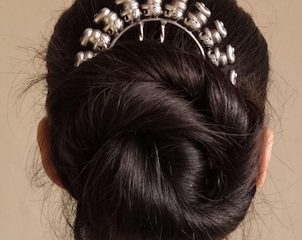 Sujetador de moño de perlas hecho a mano, joyería nupcial, elegante accesorio para recogidos