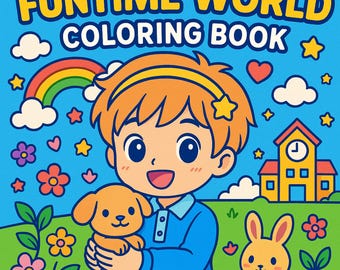 Cute Kids Coloring Pages Bundle | Kawaii Boy & Girl Activities | Printable Coloring Book for Kids | Preschool Learning | Digital Download
