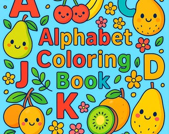 Kawaii Fruit & Veggie Alphabet Coloring Book: A-Z Printable Pages (PDF Download)