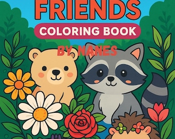Cute Animal Coloring Pages for Kids – 15 Magical Garden Friends – Printable Coloring Book for Children – Instant Download PDF– CMYK Practice