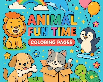 Cute Animal Coloring Pages for Kids | Kawaii Baby Animals | Preschool Printable Coloring Book | Toddler Activity Pages