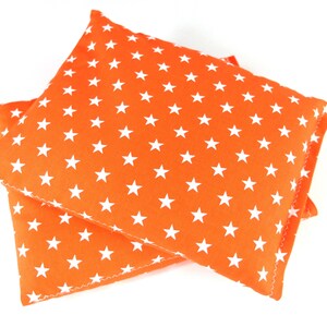 Spelt pillow set of 2 grain pillows STARS ORANGE 30 x 20 cm // 2 chambers each, cotton fabric ÖkoTex 100