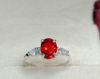 Ruby Wedding Ring | Red Gemstone Engagement Band | Handmade 14K Gold Ruby Ring | Luxury Jewelry Gift