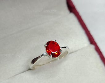 Ruby Engagement Ring | Real Ruby Ring for Women | Gold Ruby Ring | Minimalist July Birthstone Gift