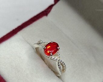 Oval Ruby Engagement Ring | Real Ruby Ring for Women | Gold Ruby Ring | Minimalist July Birthstone Gift