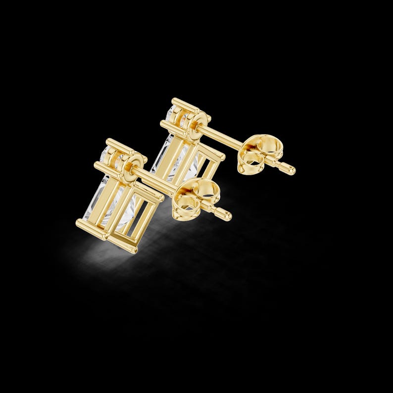 Kite Shaped Lab Grown Diamond Drop Earrings in 18K Gold – 1.78ct Round ...