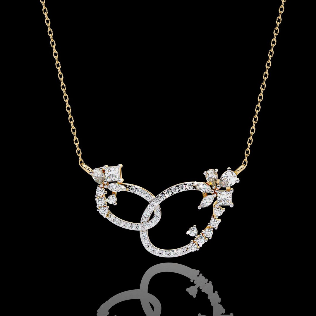 Intertwined Radiance Lab Diamond Gold Pendant Necklace- 0.73 Ct - Etsy