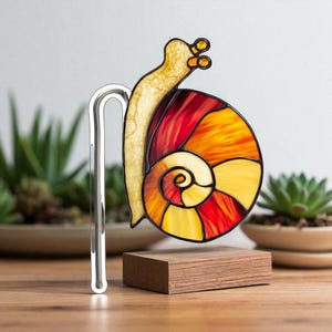 Acrylic Snail Suncatcher 6 Color Choices Handmade Whimsical Window Pot Plant Stake Hanging Nature Inspired Garden Lover Decor