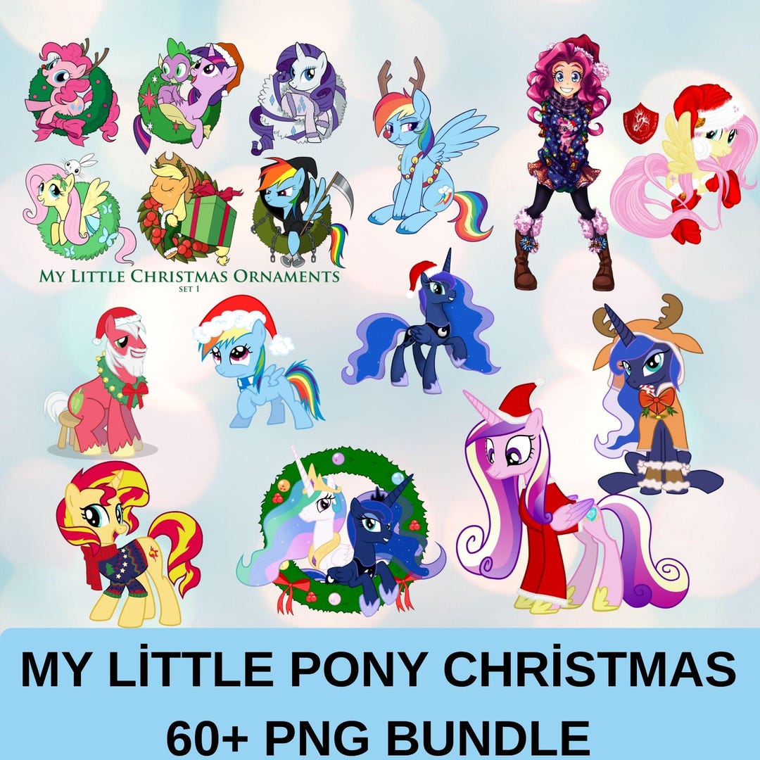 My Little Pony Png, Christmas Clipart, Pony Bundle, Cute Pony Png, Mug ...