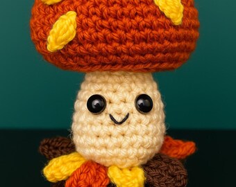 Amigurumi Autumn Mushroom Crochet Pattern: Beginner-Friendly Tutorial (PDF Pattern) - Homemade Decor or Gift