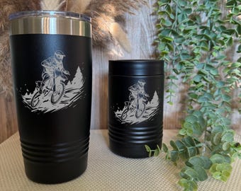 20oz. Polar Camel Insulted Edelstahlbecher Motocross Dirtbike Adventure Design - Can Koozie Black