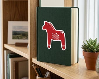 Red Dala Horse Kiss-cut Vinyl Sticker - Scandinavian Folk Art Decal