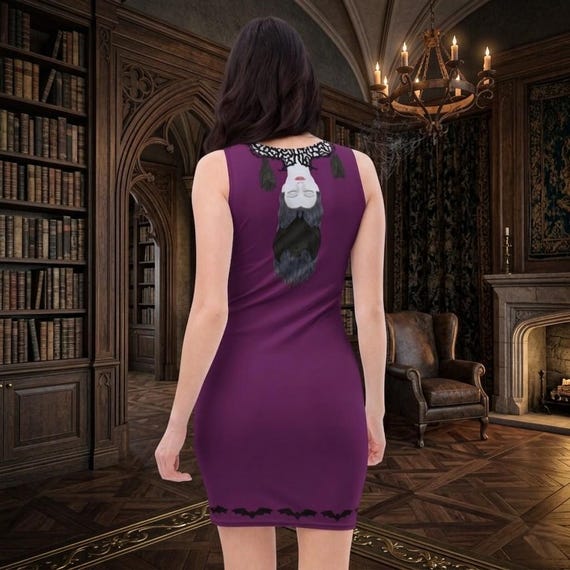 purple bat dress Spooky Bat Mesh Dress in Purple and Black