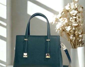 Elegante Premium Leder Tote Handtasche für Damen - Klassisches Strukturiertes Design