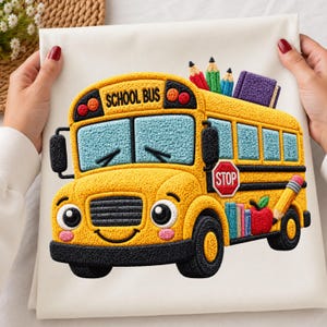 Cute Kawaii School Bus PNG | Back to School Sublimation Design | Teacher Clipart Download