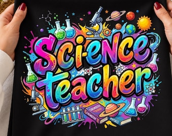 PNG-Datei für Naturwissenschaftslehrer | Sublimationsdesign zum Schulanfang | Geschenkidee für MINT-Lehrer (Studium,