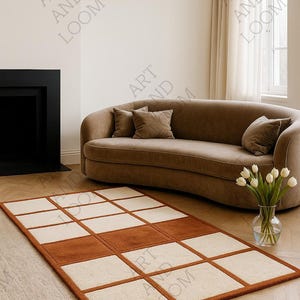 カスタマイズ可能な手作りタフテッドラグ - タピス・テッピッチエリアカーペット - ボヘミアンモダンホームデコレーションギフト サイズとカラーをカスタマイズ