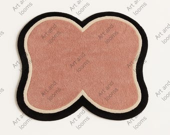 Hand-Tufted Wool Butterfly Rug: Pink Abstract Accent Mat
