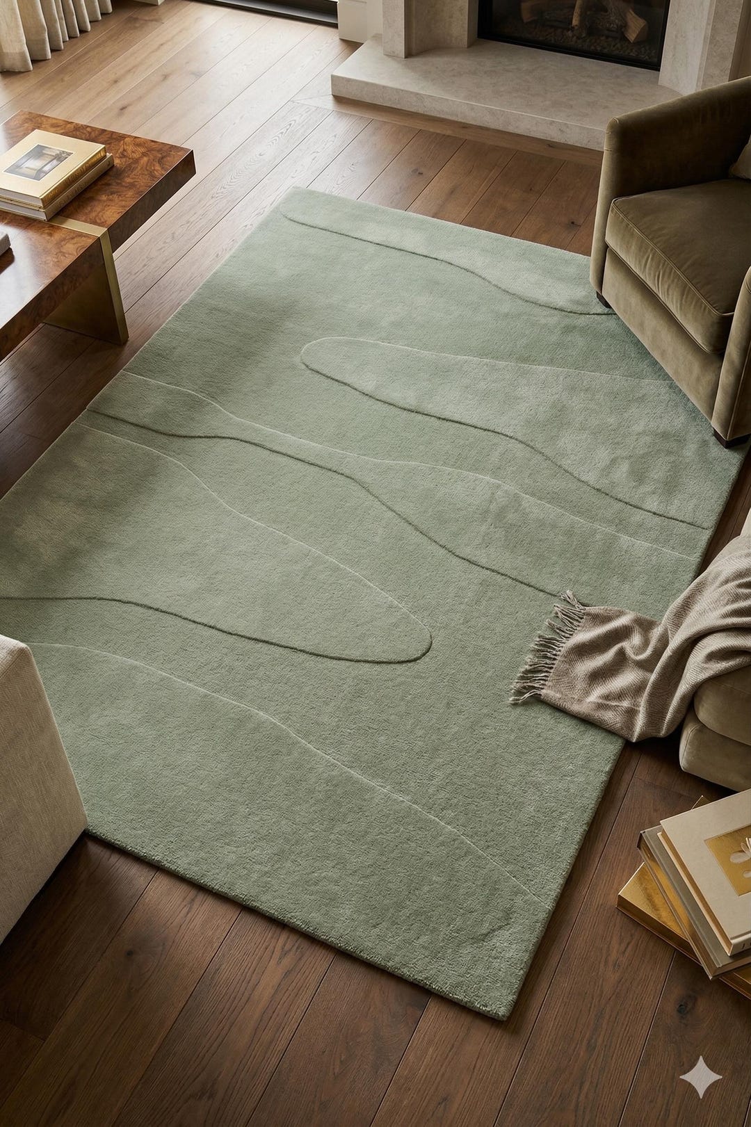 Sage Green Hand-tufted Wool Rug – Modern Minimalist Area Carpet - Etsy