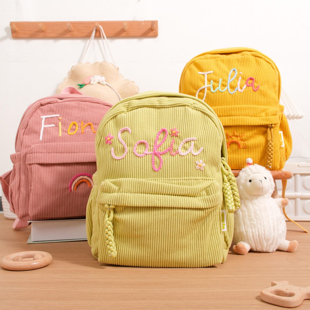 Personalized Corduroy Toddler Backpack – Custom Embroidered Name - Etsy