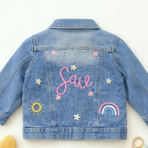 Custom Kids Denim Jacket with Name, Personalized Toddler Jean Coat, Unique Keepsake Gift