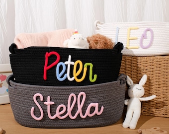 Panier de Pâques personnalisé - Poubelle personnalisée avec prénoms de bébé pour le printemps ou un cadeau de fête