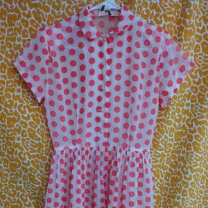 Vintage 50s Jonathan Logan sheer polka dot dress