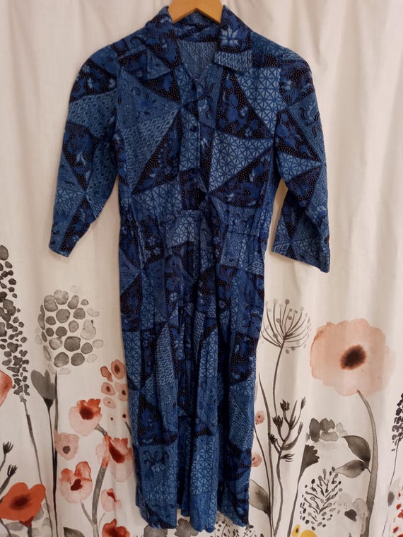 blue bandana print dress Bandana Print Dress