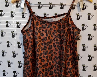 Camisola vintage de terciopelo con estampado de leopardo Y2K