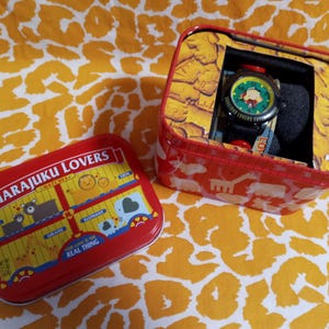 Vintage y2k Gwen Stefani Harajuku Lovers camo print wristwatch with tin