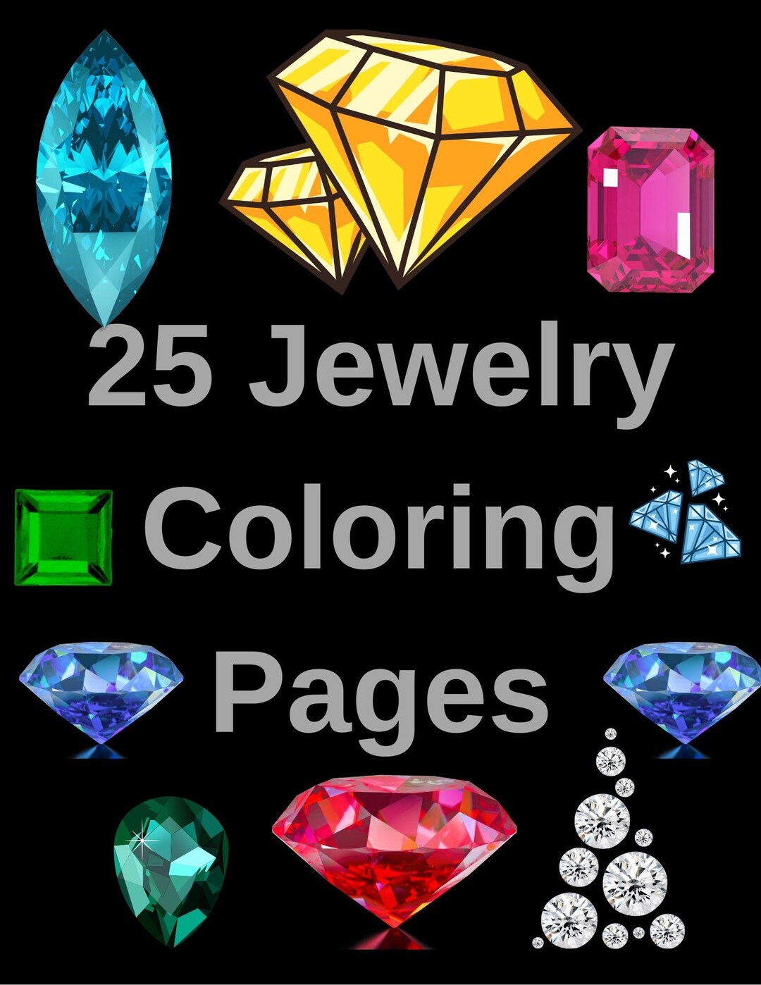 25 Jewelry Coloring Pages - Etsy