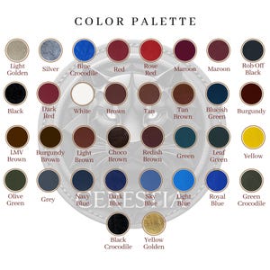 Może przedstawiać: Paleta kolor&oacute;w z r&oacute;żnymi odcieniami, w tym czarnym, białym i odcieniami niebieskiego, czerwonego i zielonego. Tekst "COLOR PALETTE" znajduje się na g&oacute;rze. Marka "ESSIA" znajduje się na dole.