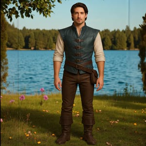 Men&#39;s Medieval Leather Fantasy Vest | Genuine Leather Costume for Cosplay, LARP, or Renaissance Faire