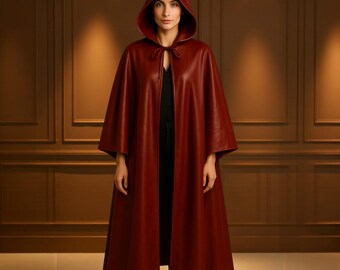 Roter Lederumhang: Renaissance Cosplay Kostüm