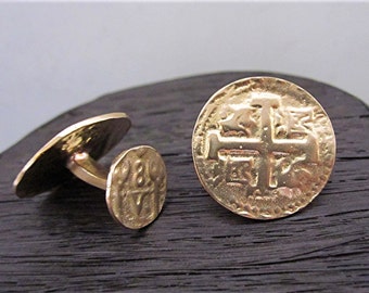 Gemelos de moneda para hombre en bronce dorado (un par) - EN STOCK (N)