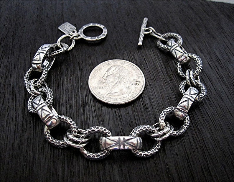 Rustic Handmade Sterling Silver Artisan Bracelet multiple Etsy