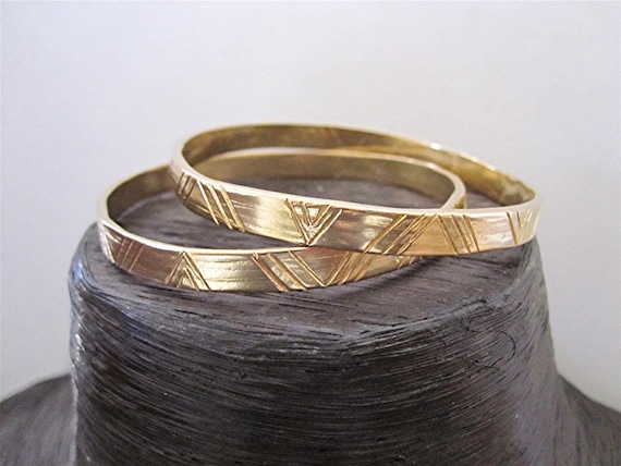 Bronze gold bangles deals