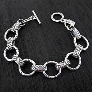 Artisan Sterling Silver Chunky Link Bracelet (8 inches) - IN STOCK (N)