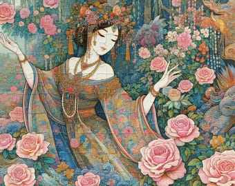 Elegante rompecabezas floral (110, 252, 520 y 1014 piezas). Juego relajante, decoración del hogar, regalo para amigos, diversión familiar y actividad de mindfulness.