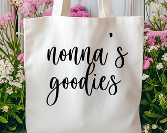 Cositas de la Nonna, La vida de la Nonna, Bolsa de tela con las cosas de la Nonna, Bolsa de tela de la Nonna, Regalo de la Nonna