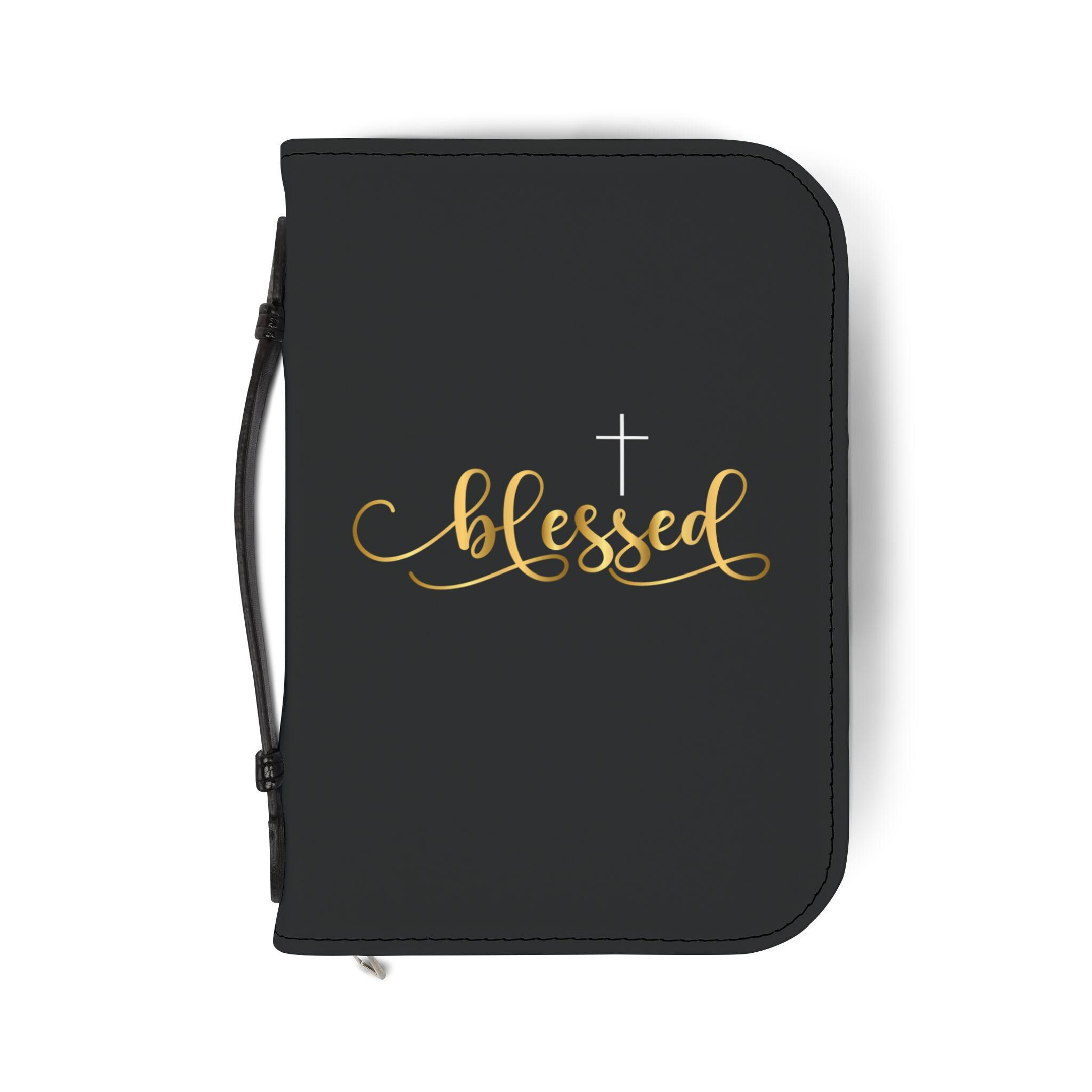Very Blessed Script Blessed Script Cross Bible Cover | Zippered Scripture Organizer - Etsy