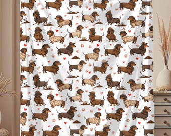 Dachshund Velveteen Plush Blanket, Dachshund Dog Print Blanket, Doxie Print Blanket, Cozy Plush Blanket, Gift for Doxie Lovers