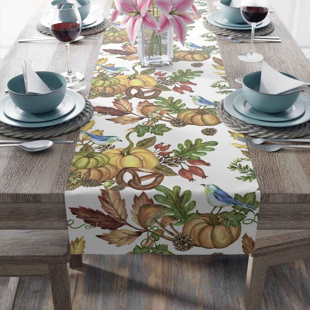 Paper Table Runner Fall Fall Pumpkin Thankful Table Runner, Thanksgiving Table Runners, Fall ...