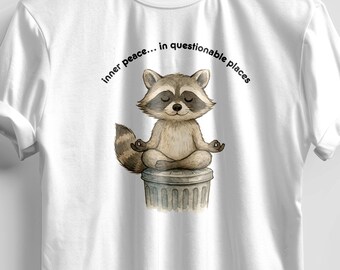 Trash Panda Meditation Shirt Inner Peace Funny Raccoon Yoga Tee Mindfulness Chaos Calm Balance Gift For Friends