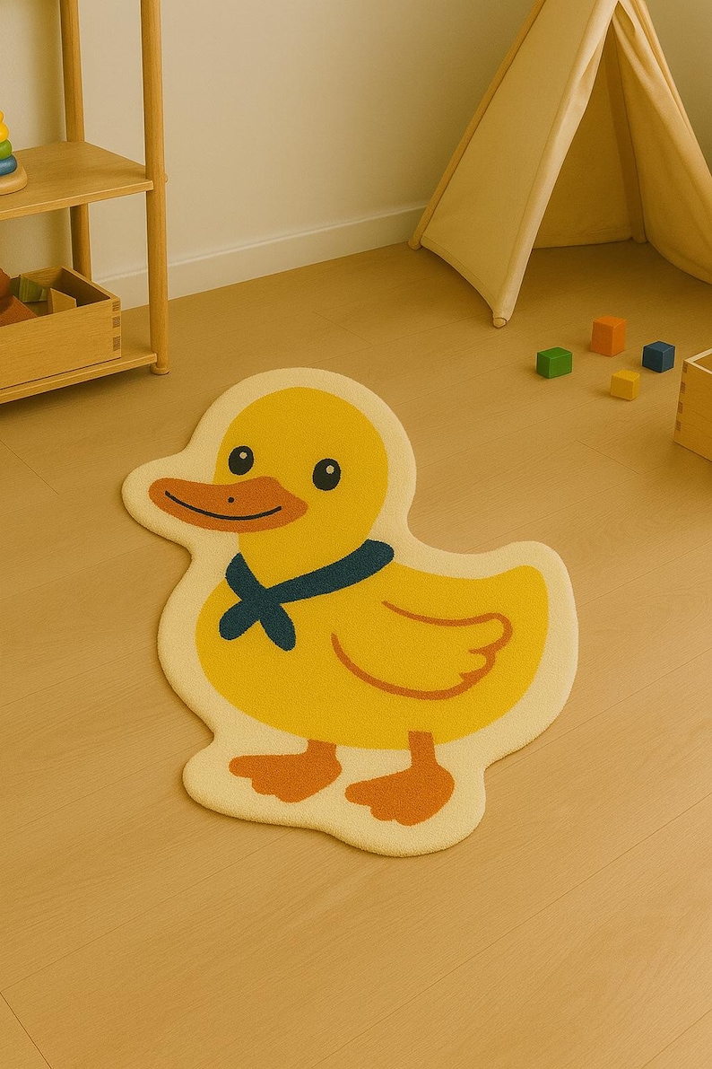 Pink Duck Rug Hand Tufted Kids Duck Area Rug, Playroom Nursery Mat - Etsy