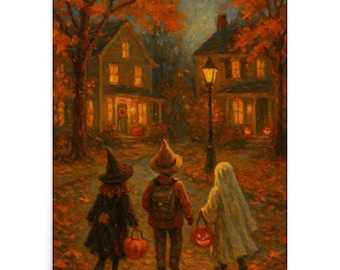 Nostalgic New England Halloween Print Poster