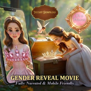 Gender Reveal Announcement Story Video with Narration, It's a Girl Baby Reveal Movie, Instant Download