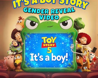 Video de revelación de género de Toy Story, ¡Es un niño!, Fiesta de anuncio de bebé niño, Descarga digital instantánea