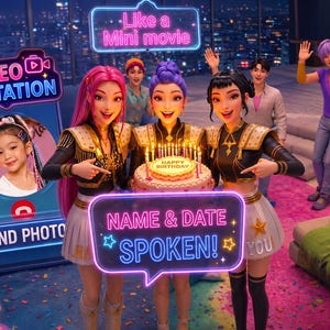 Animated Mini Movie Birthday Invitation, Kpop Cinematic Video Invite, Photo & Voiceover Included